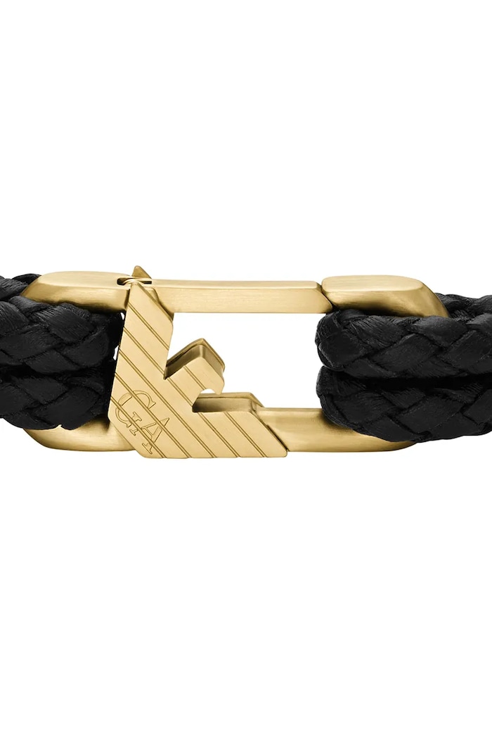 Kožený náramok Emporio Armani EGS3245710 čierna AA00