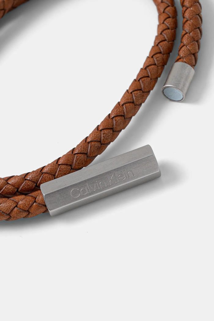 Calvin Klein bransoletka skórzana 35000210 brązowy AA00