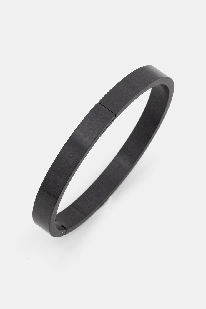 Armani Exchange brățară pentru bărbați, din oțel inoxidabil Classic negru AXG0173001