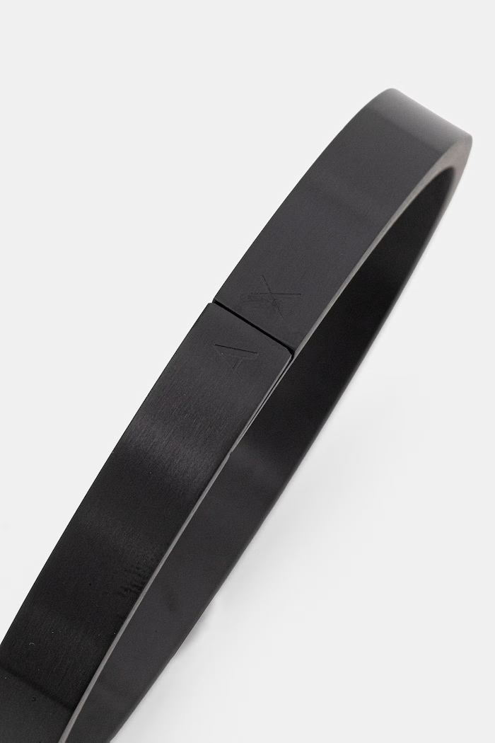 Armani Exchange brățară pentru bărbați, din oțel inoxidabil Classic AXG0173001 negru AA00
