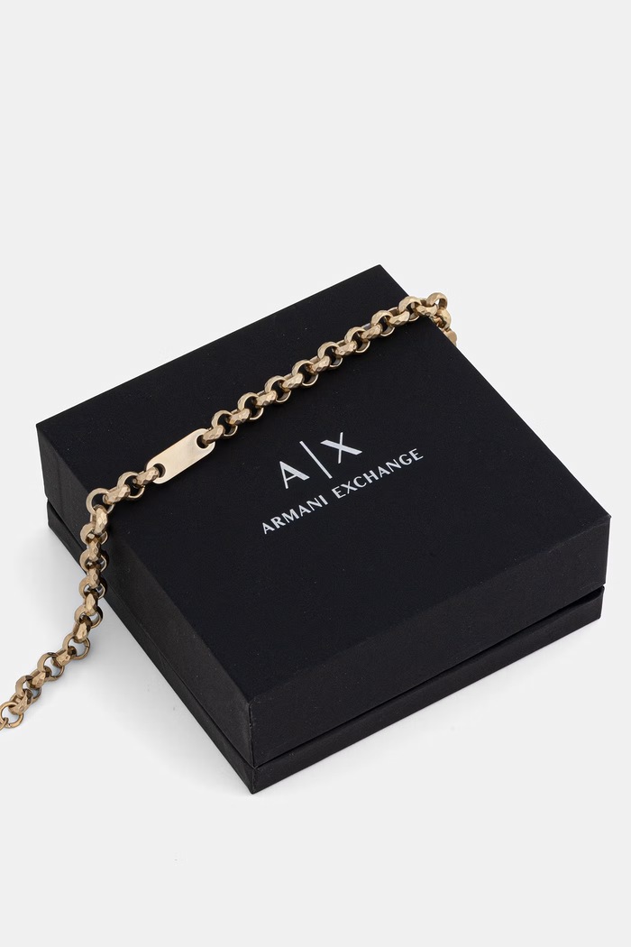 Accesorii Armani Exchange brățară pentru bărbați, din oțel inoxidabil Classic AXG0175710 aur