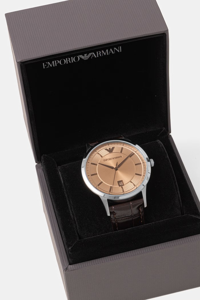 Doplnky Emporio Armani hodinky pánske Renato AR11783 hnedá