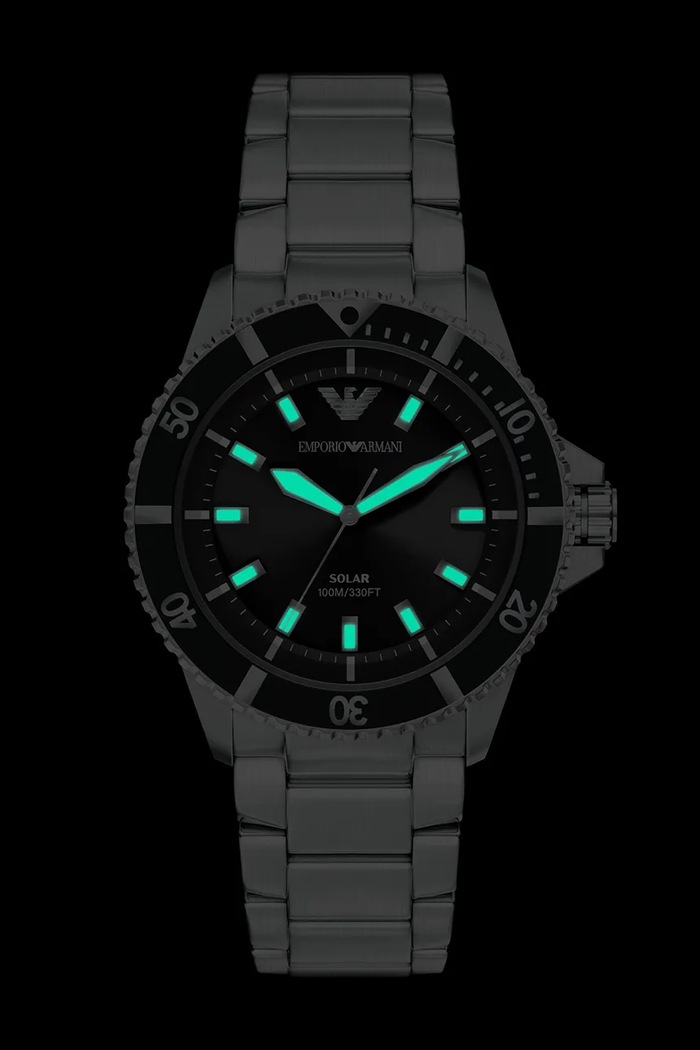 Emporio Armani športové hodinky pánske World Explorer strieborná AR11787