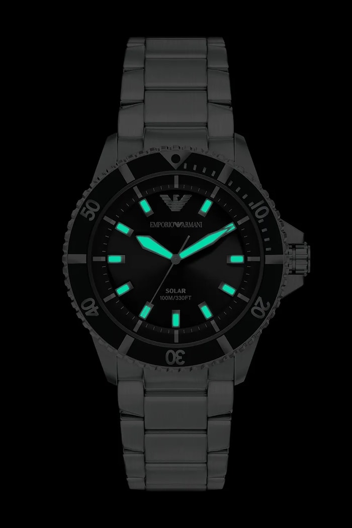 Emporio Armani športové hodinky pánske World Explorer strieborná AR11787