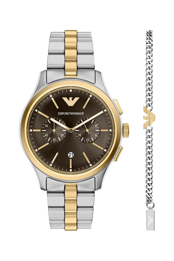 Emporio Armani sada hodiniek a náramku pánska Dario viacfarebná AR80084SET