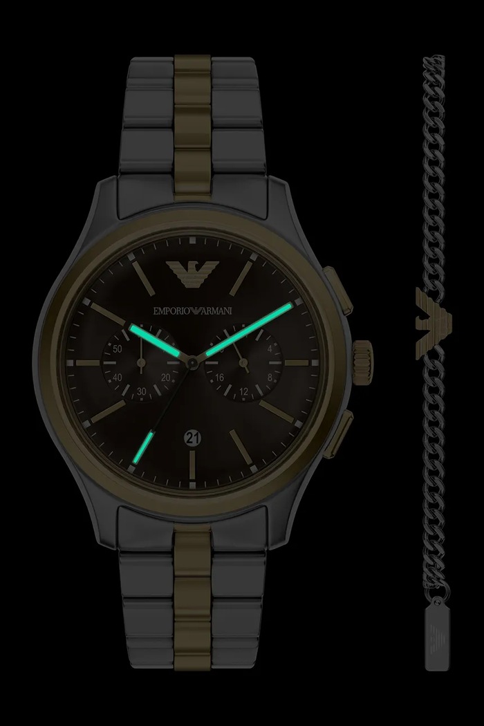 Emporio Armani sada hodiniek a náramku pánska Dario viacfarebná AR80084SET