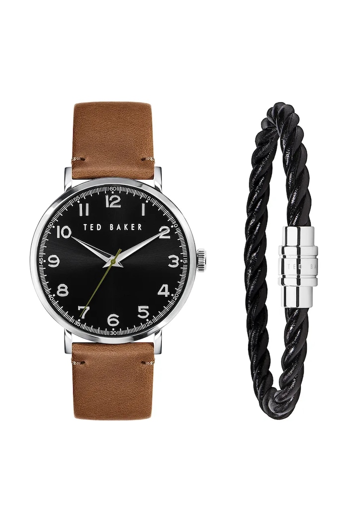 Ted Baker set ceas și brățară pentru bărbați maro BKG028700