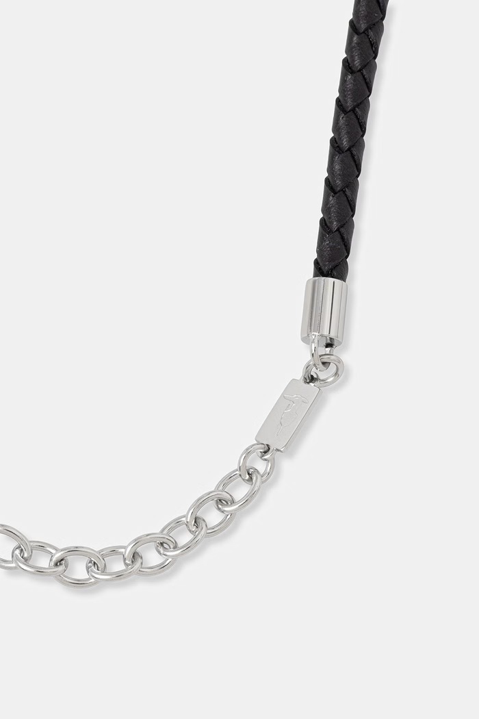 Trussardi ogrlica za muškarce kožna T-LEATHER TJAXZ17 crna AA00