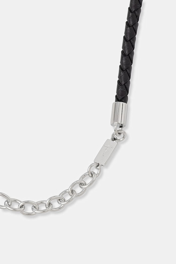 Trussardi ogrlica za muškarce kožna T-LEATHER TJAXZ17 crna AA00