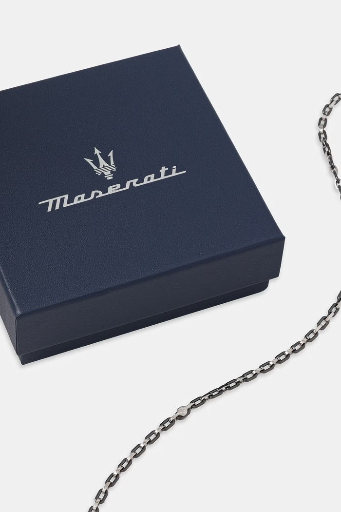 Dodaci MASERATI ogrlica za muškarce od nehrđajućeg čelika i keramike JM226ATZ74 srebrna