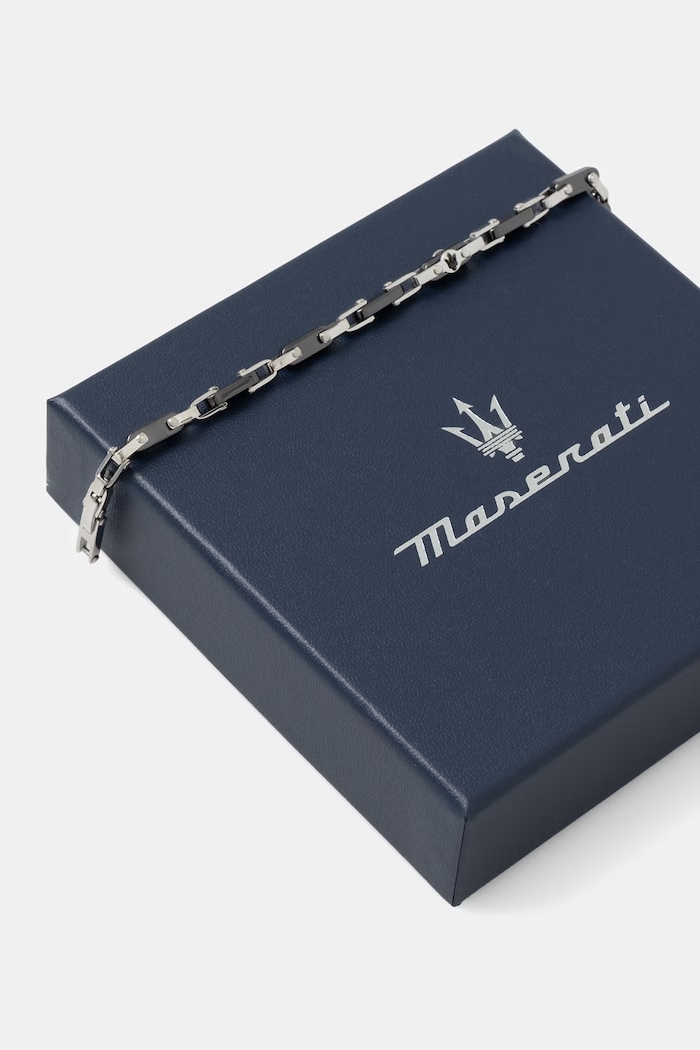 Doplnky MASERATI náramok pánsky z nehrdzavejúcej ocele CERAMIC JM226ATZ75 strieborná