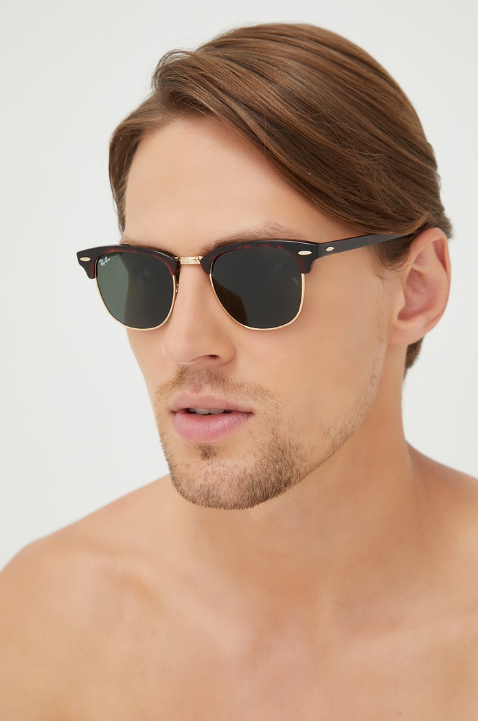 Слънчеви очила Ray-Ban CLUBMASTER кафяв 0RB3016.W0366