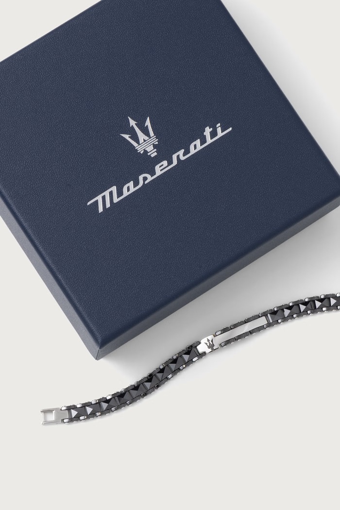 Akcesoria MASERATI Bransoletka męska ceramiczna JM426ATZ95 srebrny