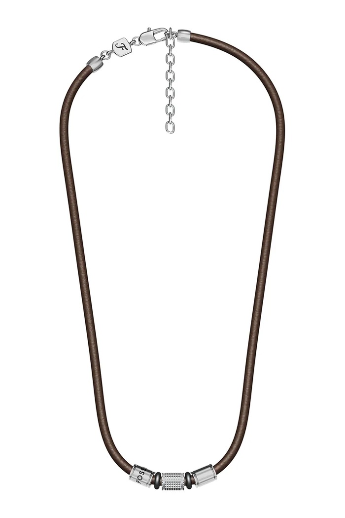 Fossil Naszyjnik męski Machine JF05007998 brązowy AA00