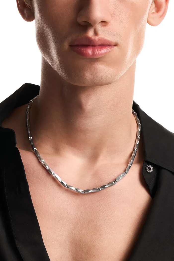 Akcesoria Emporio Armani Naszyjnik męski ze stali nierdzewnej Fashion EGS3368040 srebrny