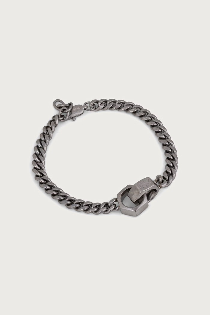 Armani Exchange Bransoletka męska ze stali nierdzewnej Classic srebrny AXG0182040
