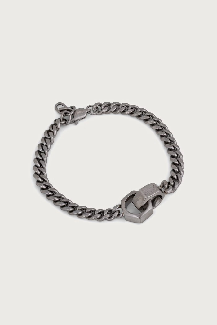 Armani Exchange Bransoletka męska ze stali nierdzewnej Classic srebrny AXG0182040