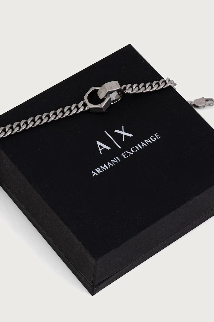 Akcesoria Armani Exchange Bransoletka męska ze stali nierdzewnej Classic AXG0182040 srebrny