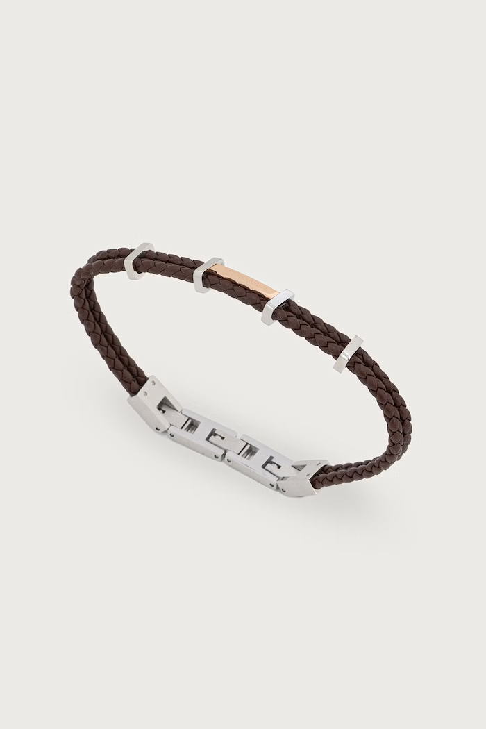 Trussardi bransoletka męska skórzana brązowy TJAXZ12
