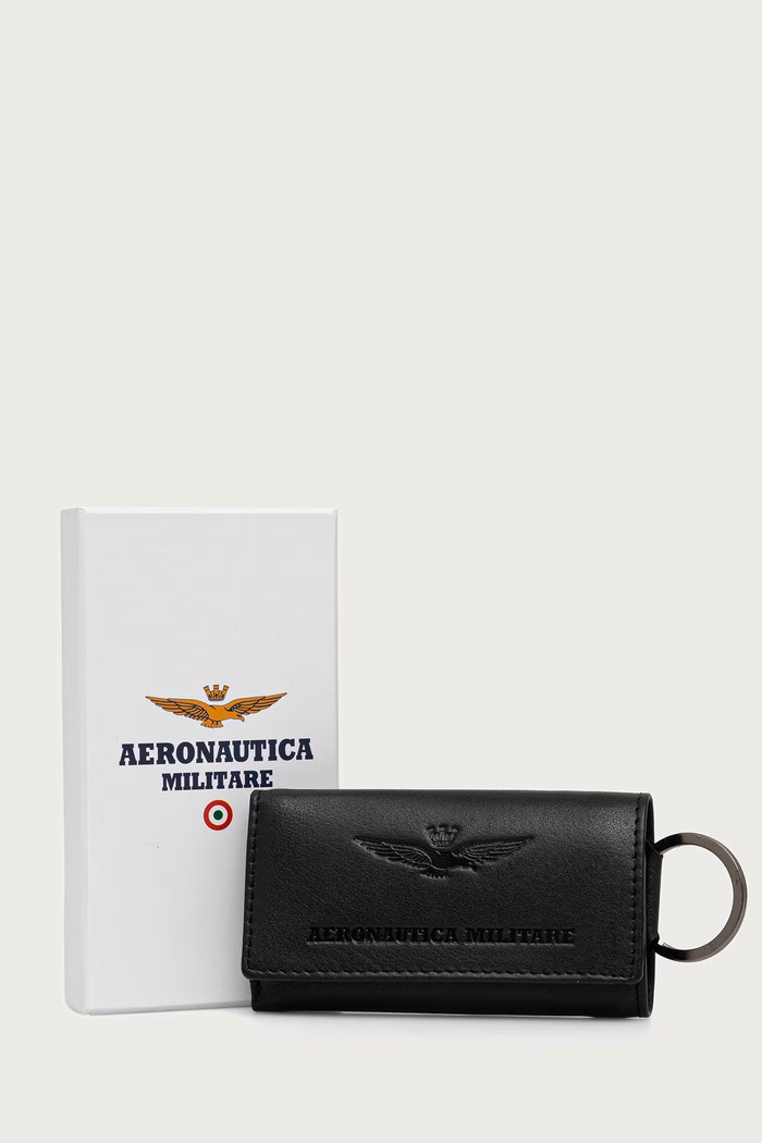 Aeronautica Militare etui na klucze skórzane czarny AM249