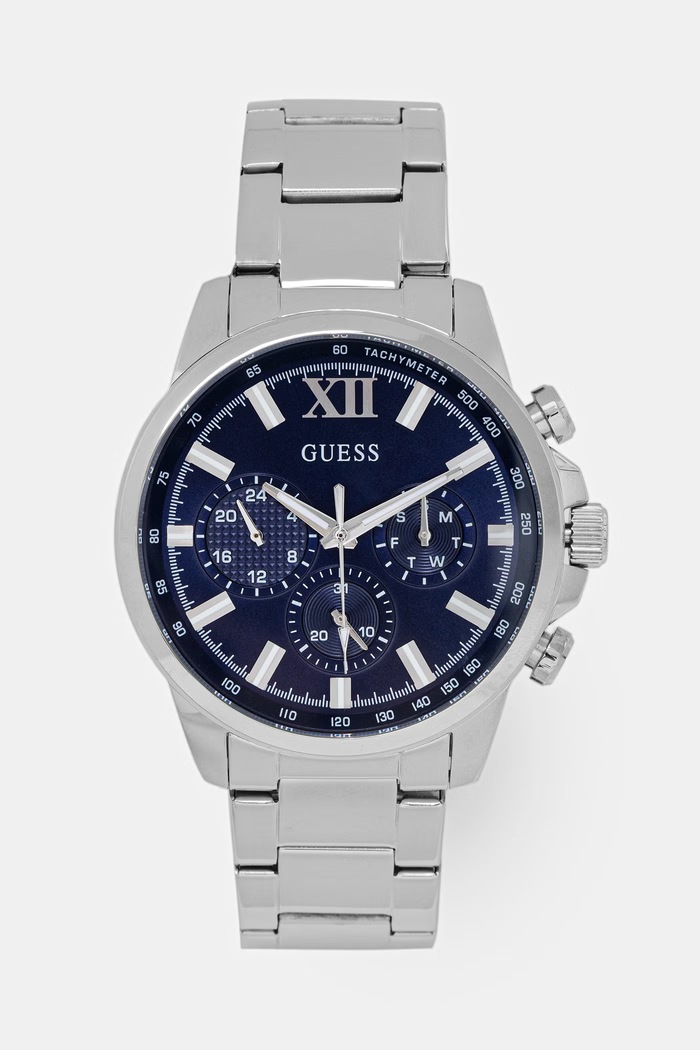 Guess zegarek męski srebrny GW0900G4