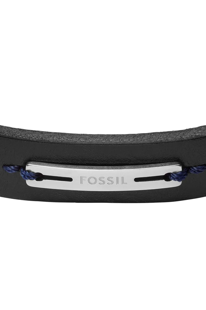 Fossil βραχιόλι ανδρικό δερμάτινο χωρίς πέτρα Machine JF04964040 μαύρο AA00