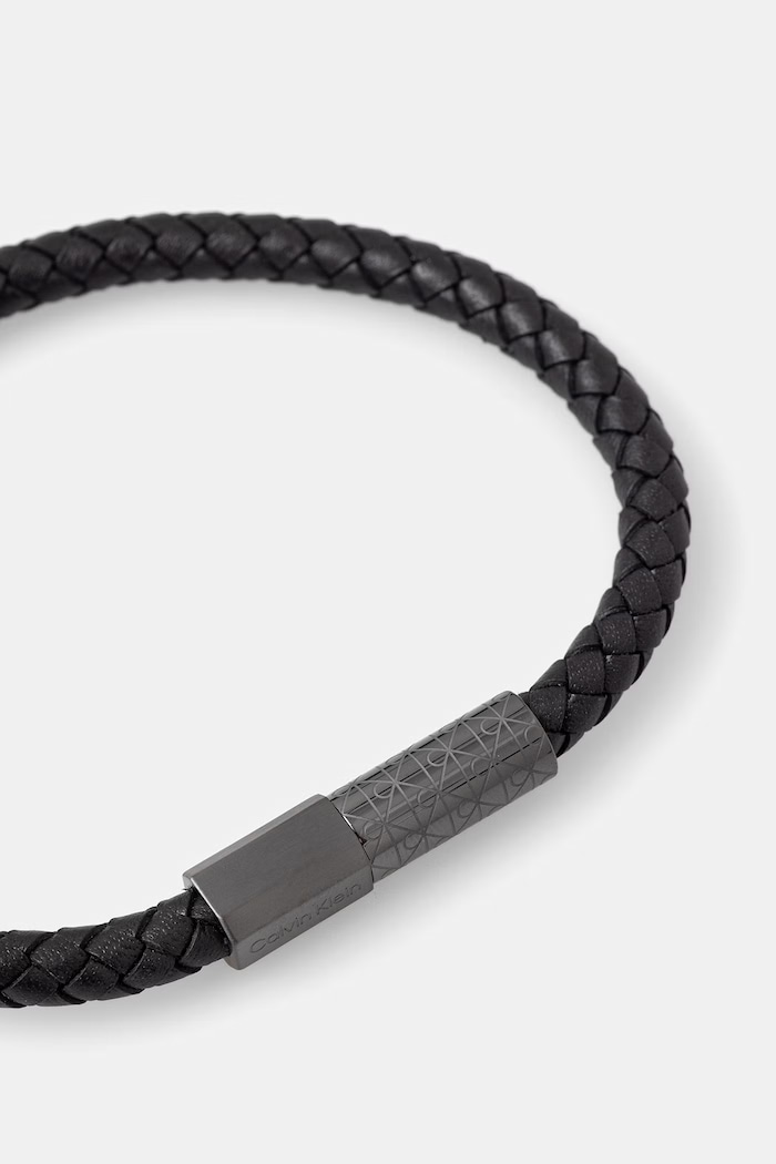 Calvin Klein brățară pentru bărbați din piele 35100088 negru AA00