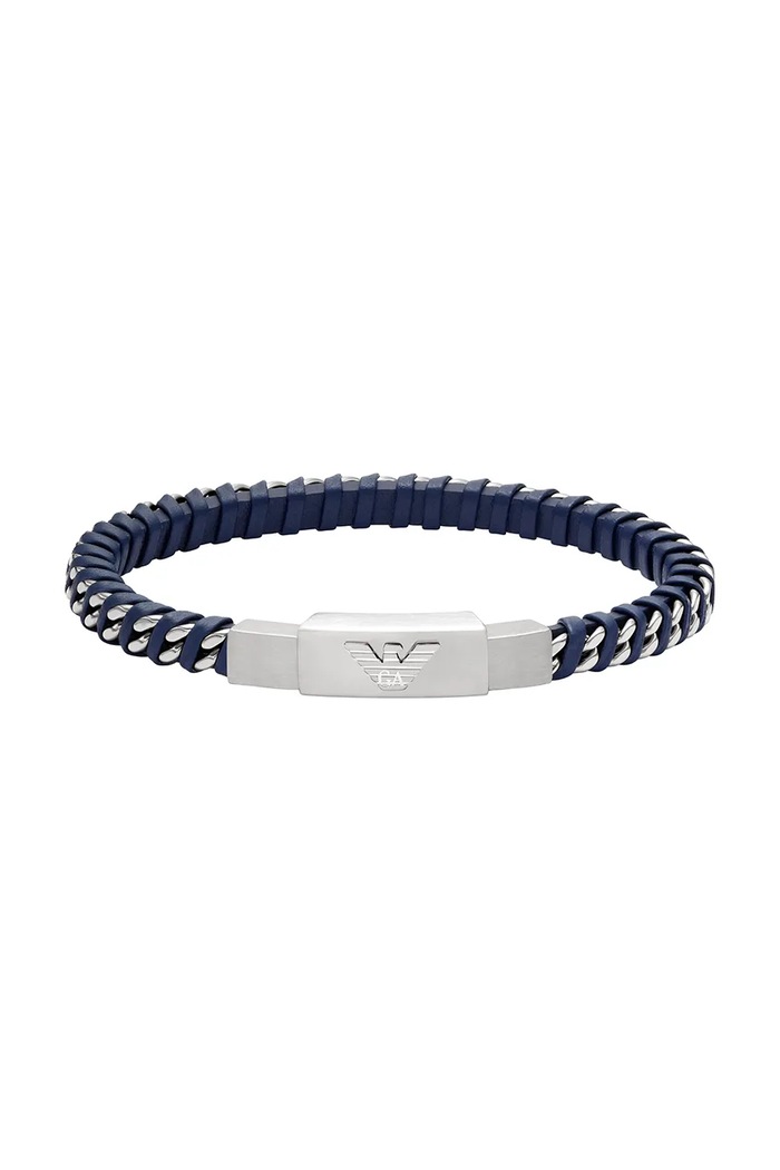 Emporio Armani brățară bărbătească oțel inoxidabil Eagle Logo argintiu EGS3319040