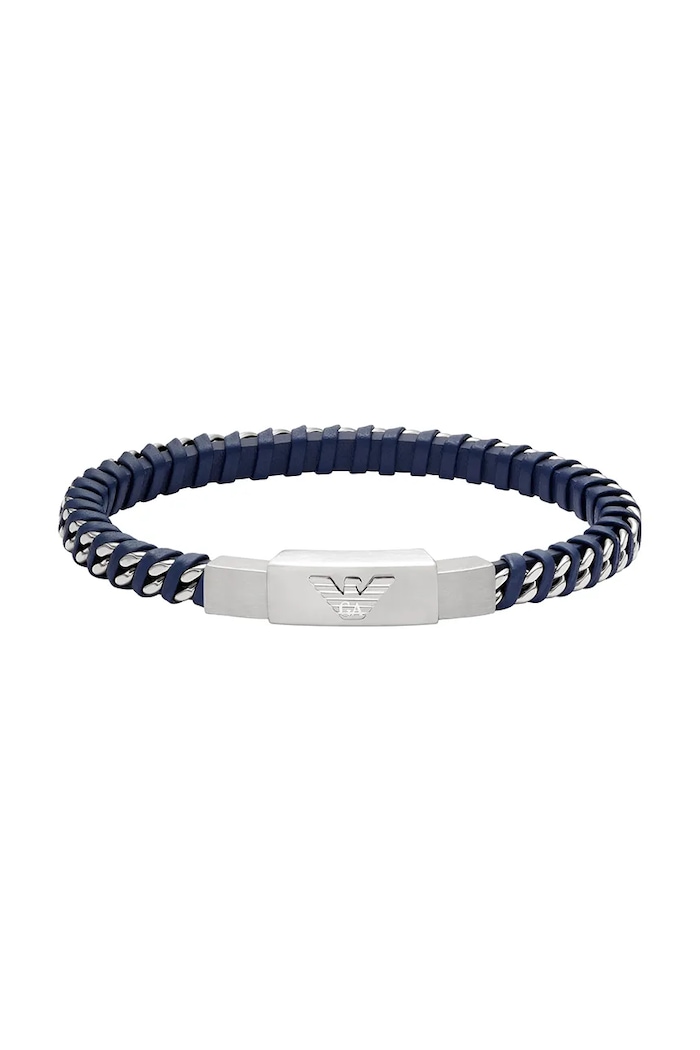 Emporio Armani brățară bărbătească oțel inoxidabil Eagle Logo argintiu EGS3319040