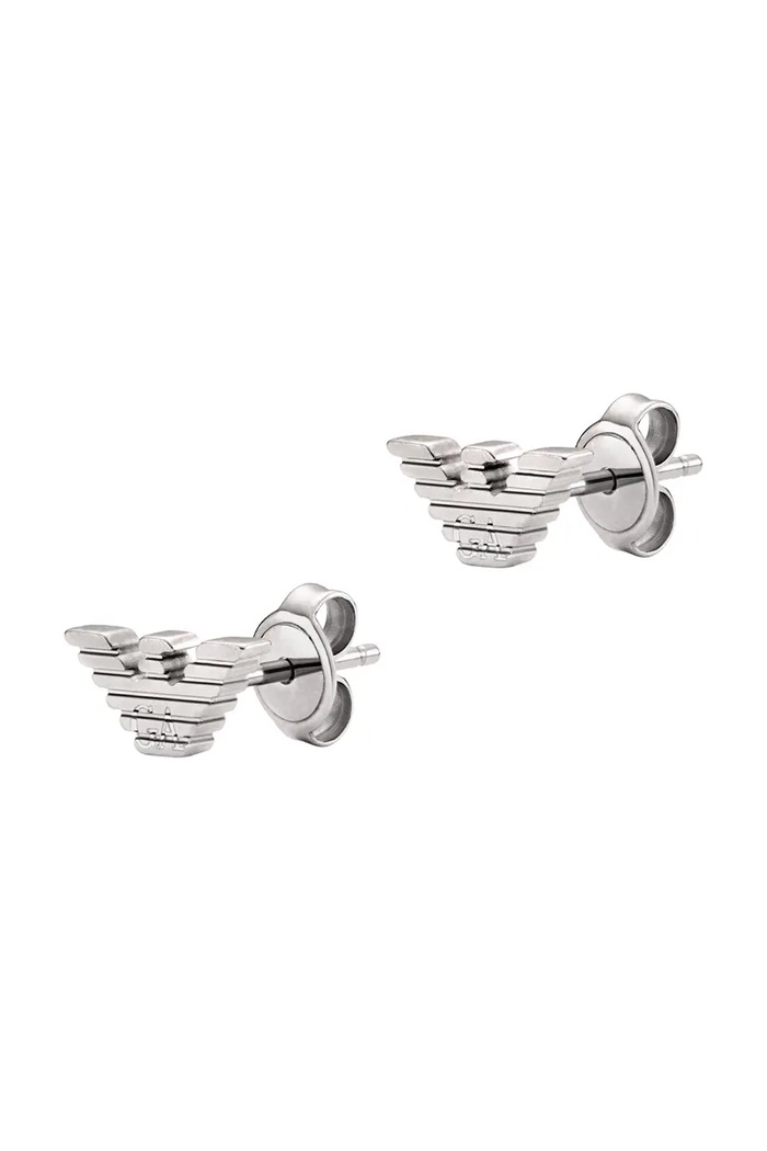 Emporio Armani cercei pentru bărbați, din oțel inoxidabil Eagle Logo EGS3318040 argintiu AA00