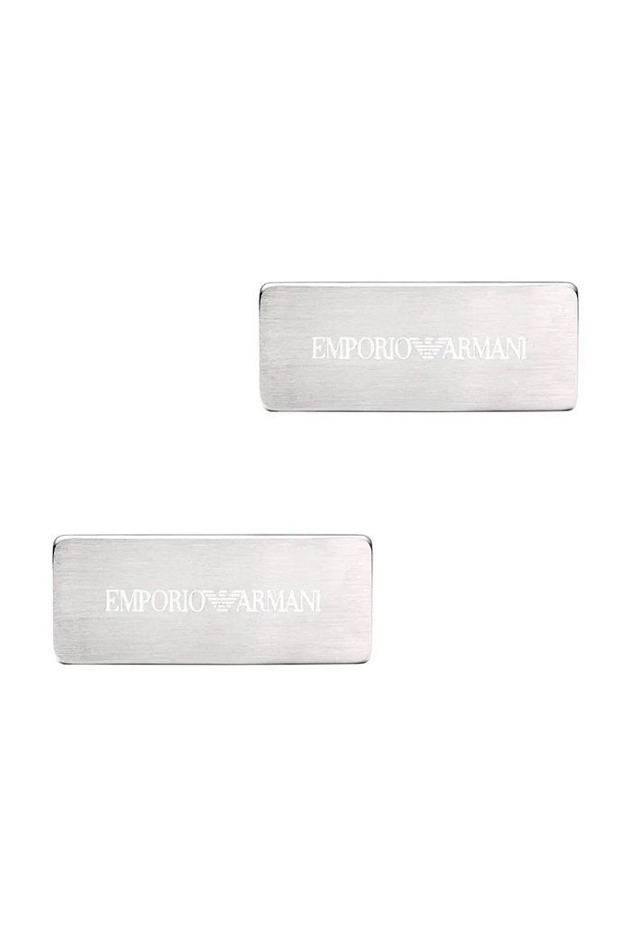 Emporio Armani butoni pentru bărbați, din oțel inoxidabil Eagle Logo EGS3308040 argintiu AA00