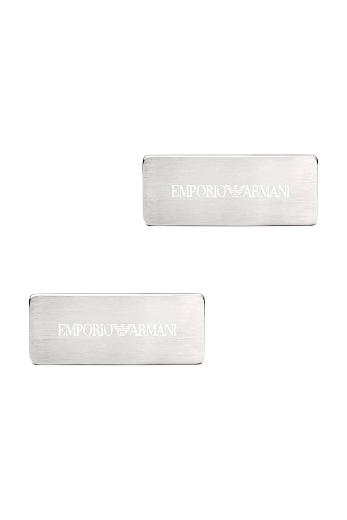 Emporio Armani butoni pentru bărbați, din oțel inoxidabil Eagle Logo EGS3308040 argintiu AA00