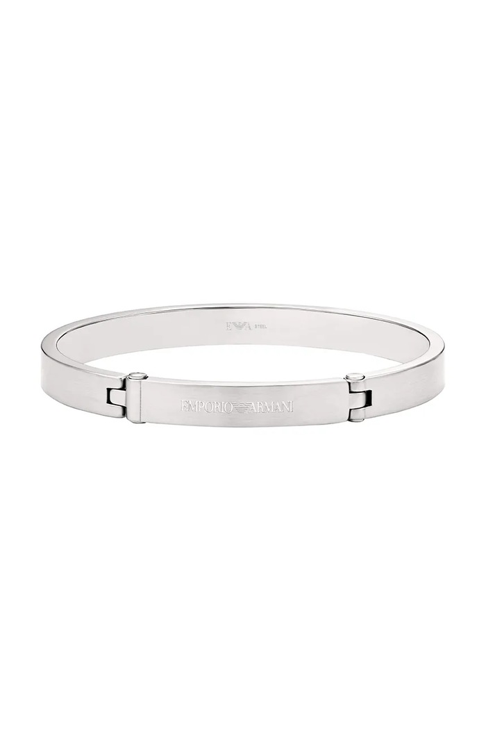 Emporio Armani brățară pentru bărbați, din oțel inoxidabil Eagle Logo argintiu EGS3307040