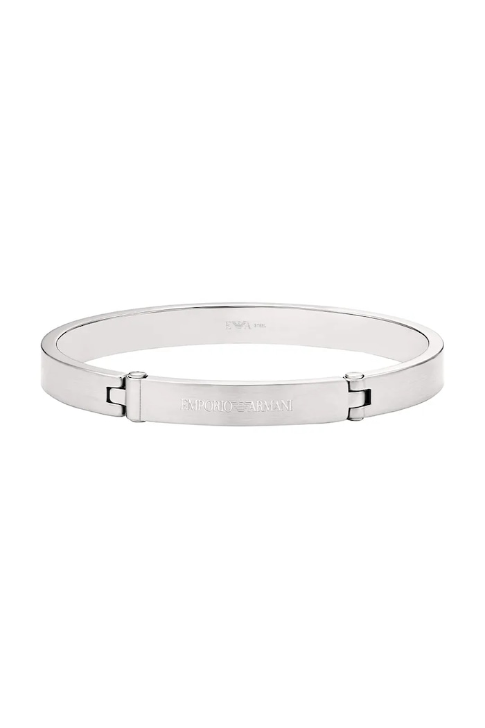 Emporio Armani brățară pentru bărbați, din oțel inoxidabil Eagle Logo argintiu EGS3307040