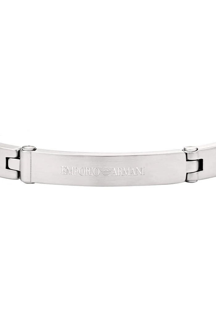 Emporio Armani brățară pentru bărbați, din oțel inoxidabil Eagle Logo EGS3307040 argintiu AA00