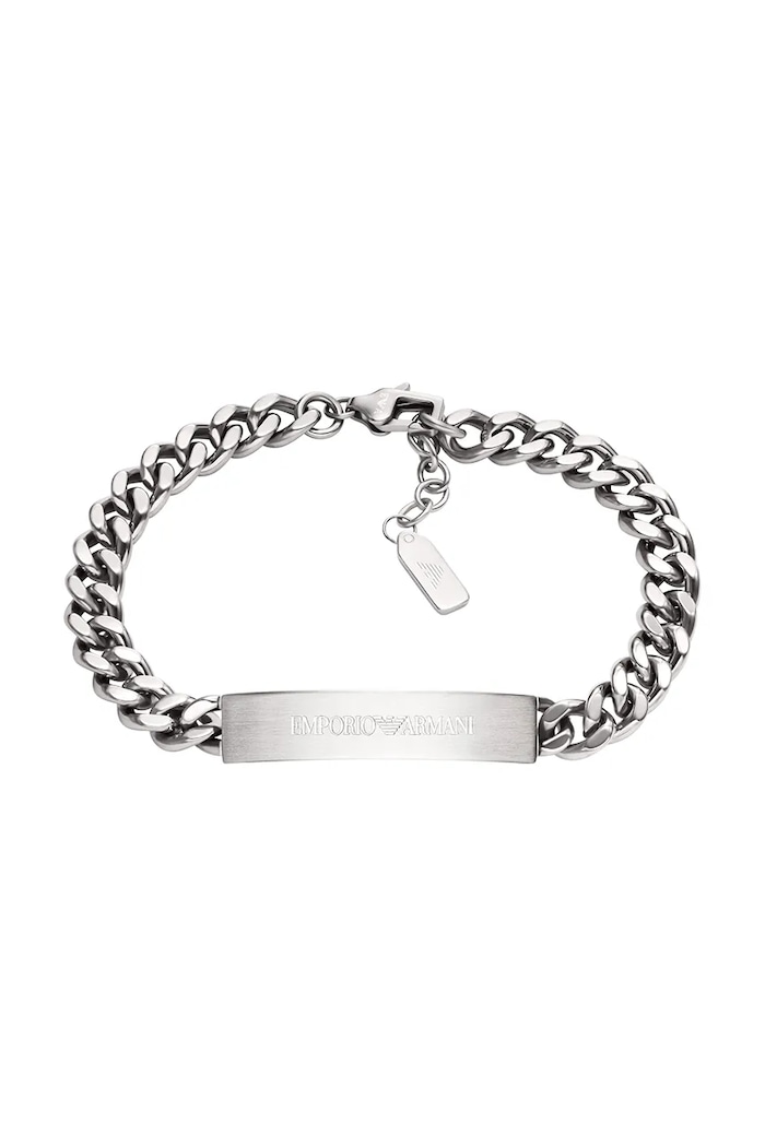 Emporio Armani brățară pentru bărbați, din oțel inoxidabil Eagle Logo argintiu EGS3304040