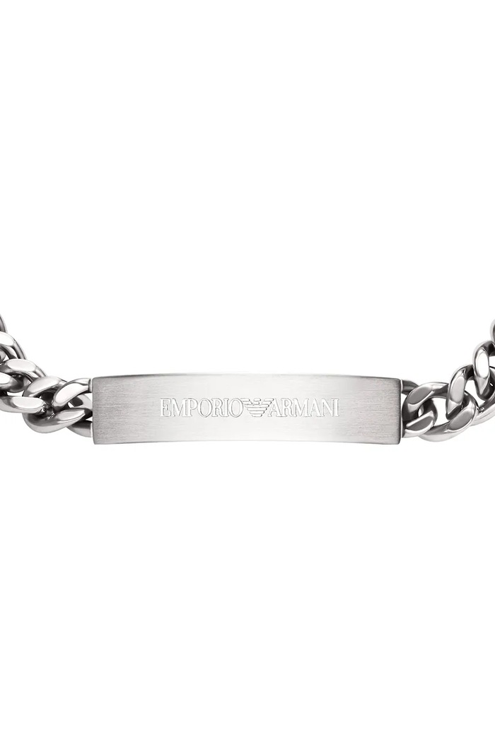 Emporio Armani brățară pentru bărbați, din oțel inoxidabil Eagle Logo EGS3304040 argintiu AA00