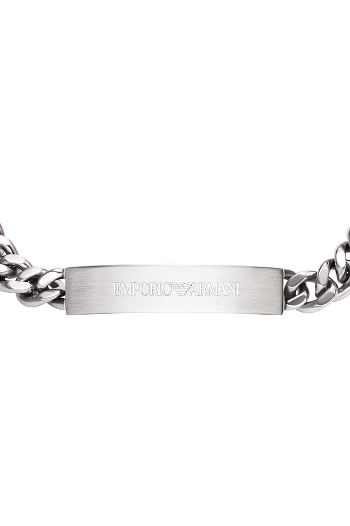 Emporio Armani brățară pentru bărbați, din oțel inoxidabil Eagle Logo EGS3304040 argintiu AA00