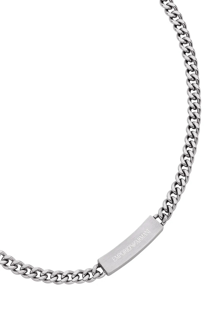 Emporio Armani naszyjnik męski ze stali szlachetnej bez kamienia Eagle Logo EGS3303040 srebrny AA00