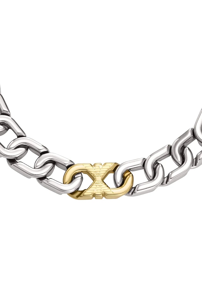Emporio Armani brățară pentru bărbați, din oțel inoxidabil fără piatră Eagle Logo EGS3298040 argintiu AA00
