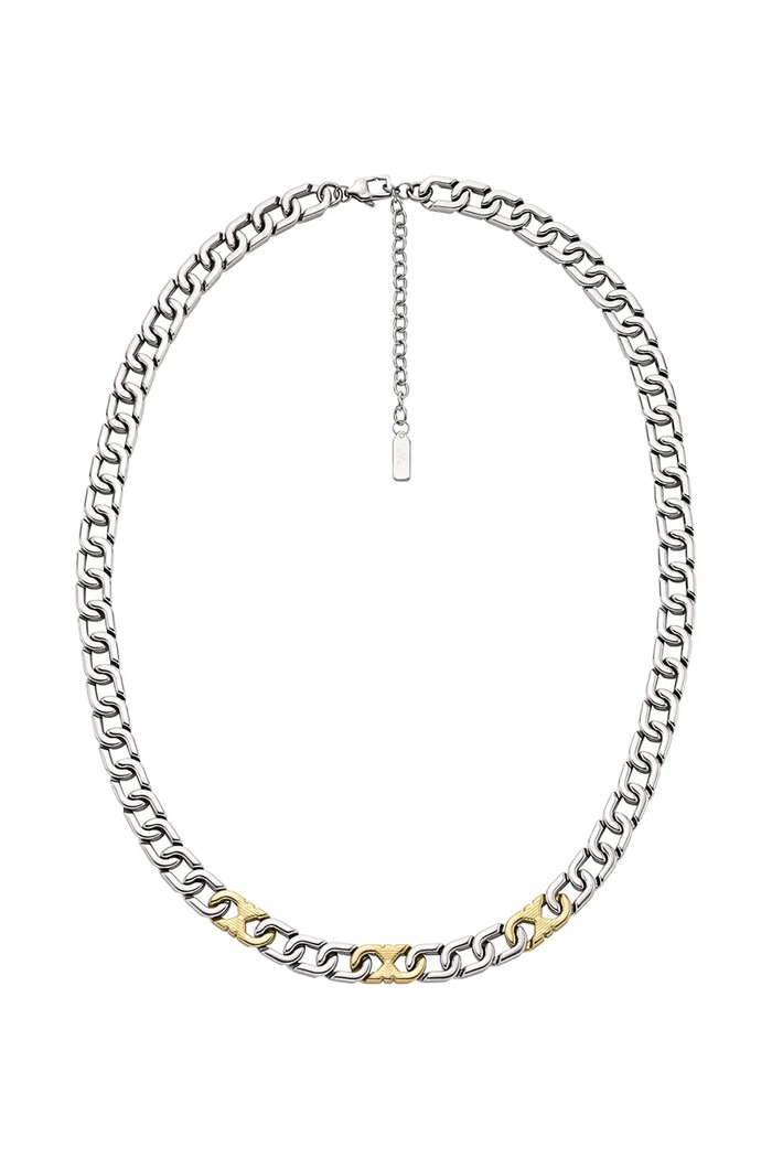 Emporio Armani Náhrdelník pánsky z nehrdzavejúcej ocele Eagle Logo strieborná EGS3297040