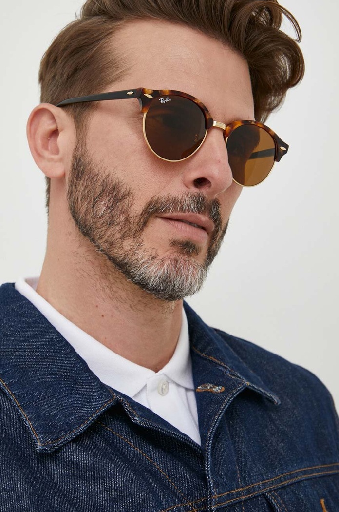 Brýle Ray-Ban CLUBROUND hnědá RB4246.1160