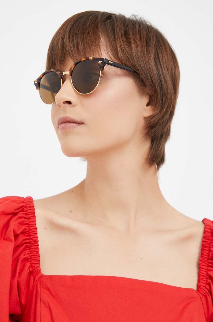 Brýle Ray-Ban CLUBROUND RB4246.1160 hnědá AA00