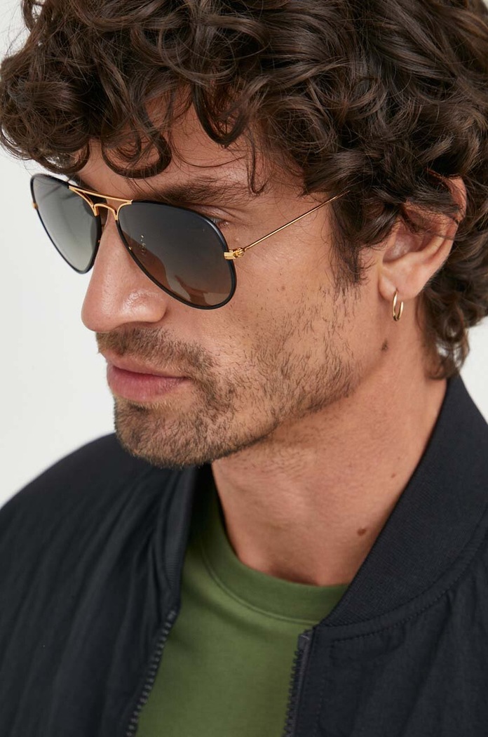 Ray-Ban okulary przeciwsłoneczne AVIATOR FULL COLOR czarny 0RB3025JM