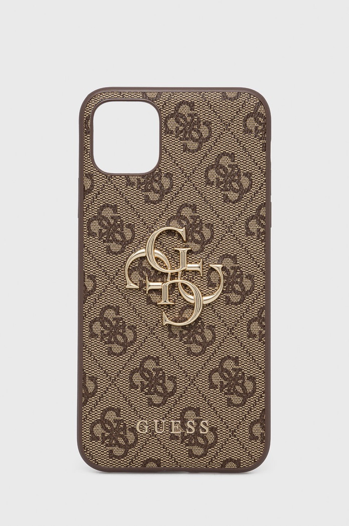 Guess Etui na telefon iPhone 11 Pro Max brązowy GUHCN654GMGBR