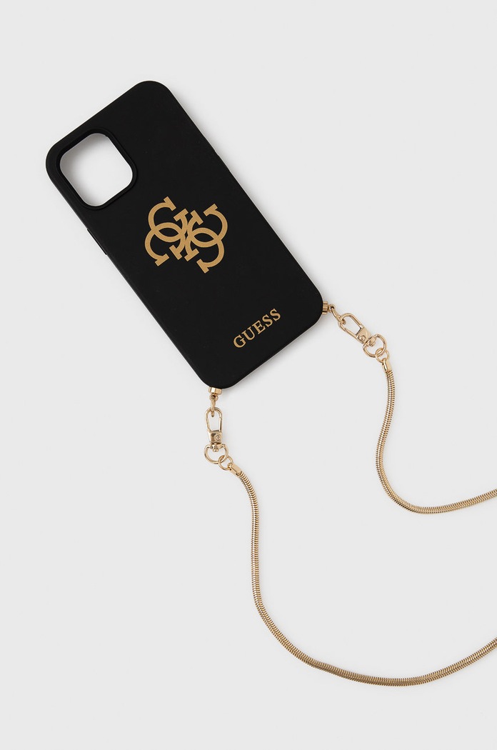 Guess Etui na telefon iPhone 12 Pro Max czarny GUHCP12LLSC4GBK