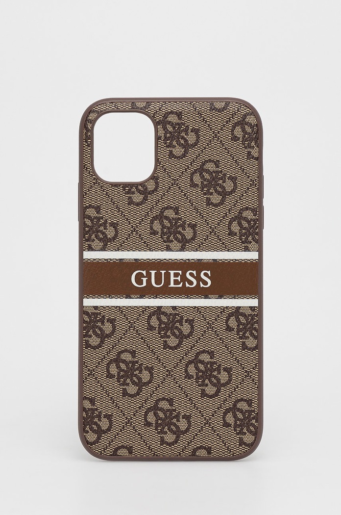 Guess Etui na telefon iPhone 11 na telefon brązowy GUHCN614GDBR