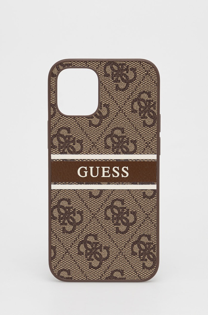 Guess Etui na telefon iPhone 12 mini brązowy GUHCP12S4GDBR