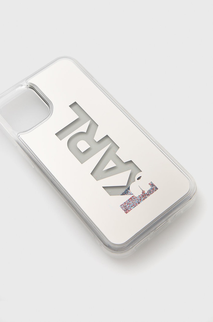 Karl Lagerfeld Etui na telefon iPhone 12 mini KLHCP12SKLMLGR KLHCP12SKLMLGR srebrny AA00