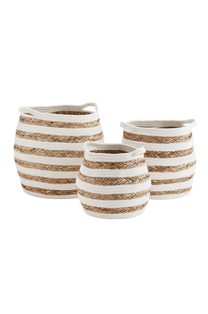 Madam Stoltz Set de cosuri decorative (3-pack) alb EG22757.1